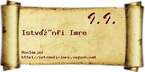 Istvánfi Imre névjegykártya