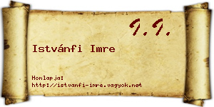 Istvánfi Imre névjegykártya